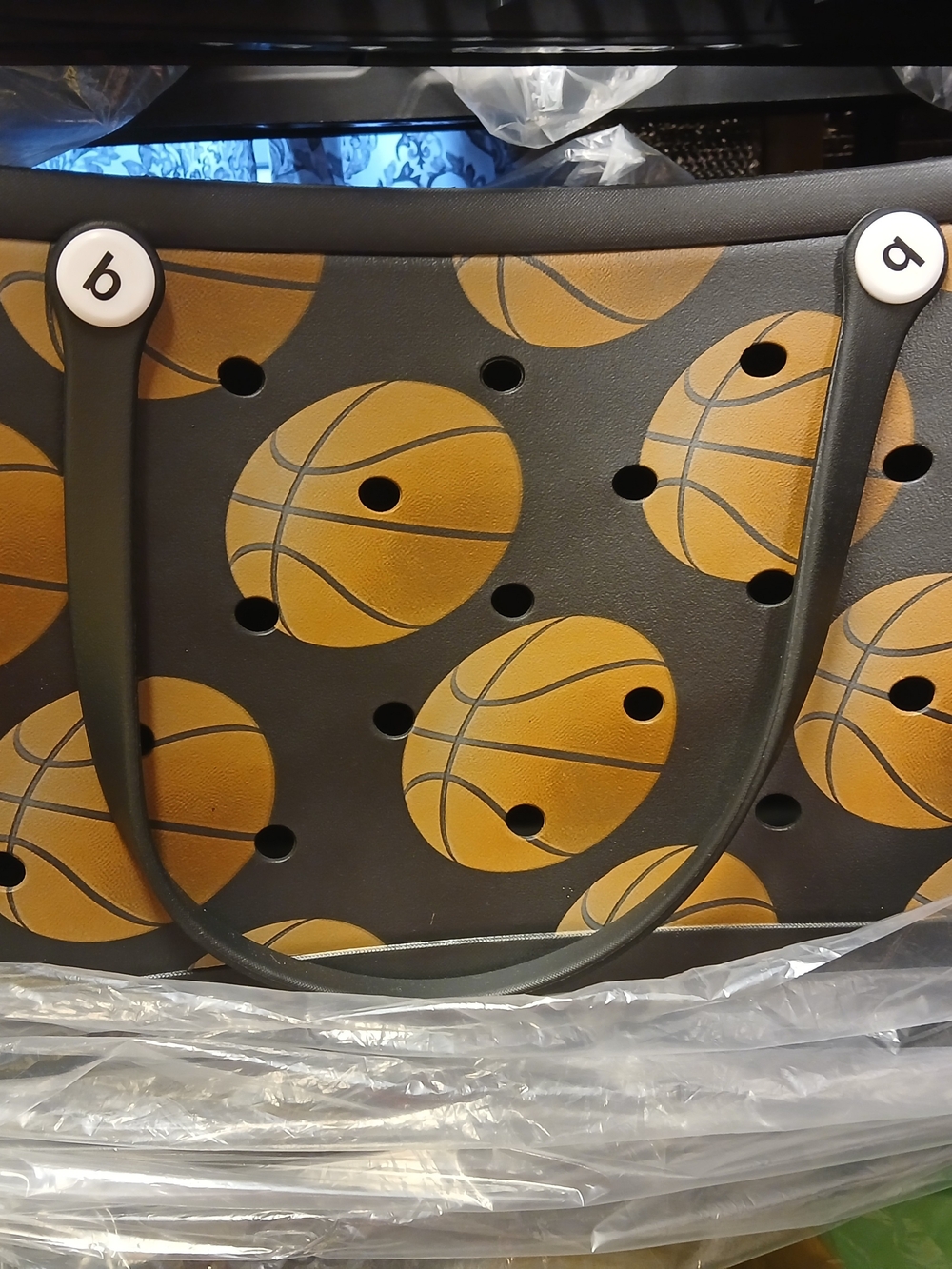 Basketball Print Bogg LIKE Bag- Large